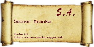 Seiner Aranka névjegykártya